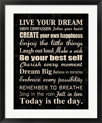 Framed Live Your Dream 7 Print