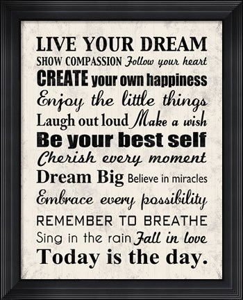 Framed Live Your Dream 8 Print