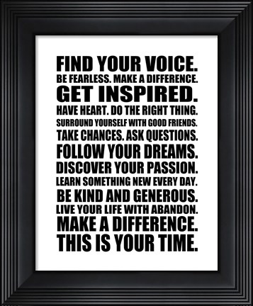 Framed Find Your Voice 1 Print