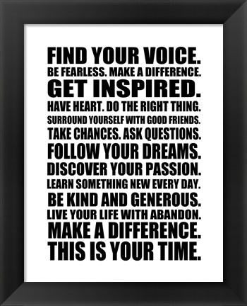 Framed Find Your Voice 1 Print