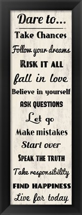 Framed Dare to Take Chances 2 Print