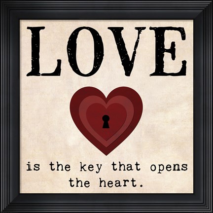 Framed Love is the Key Print