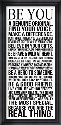 Framed Be You Print