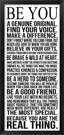 Framed Be You Print