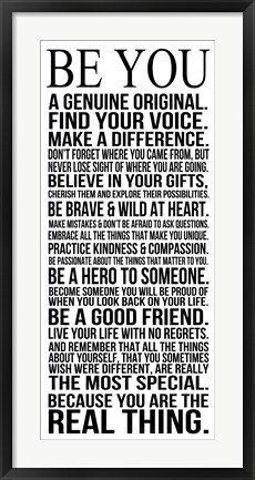 Framed Be You Print