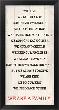 Framed We are a Family 1 Print