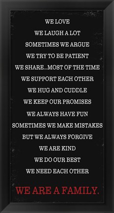Framed We are a Family 2 Print