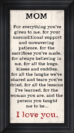 Framed Mom I Love You 1 Print