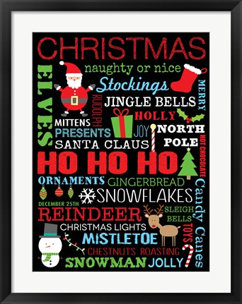 Framed Ho Ho  Ho 2 Print