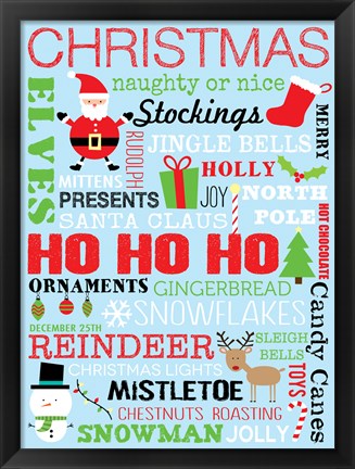 Framed Ho Ho  Ho 3 Print