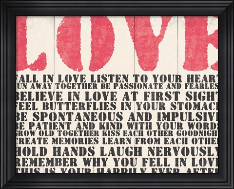 Framed Fall In Love Print