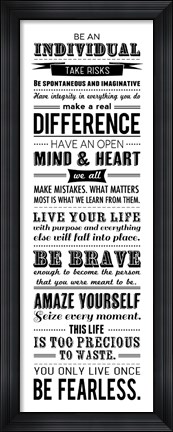 Framed Be an Individual Print