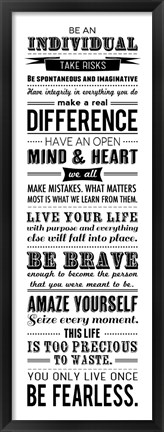 Framed Be an Individual Print