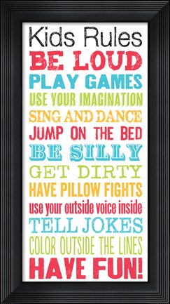 Framed Kids Rules Print