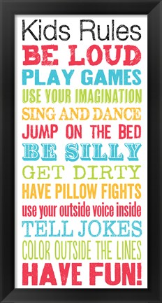 Framed Kids Rules Print