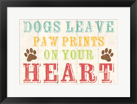 Framed Dogs Leave Paw Prints 1 Print