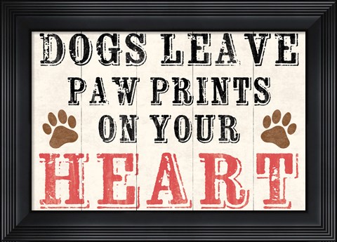 Framed Dogs Leave Paw Prints 2 Print