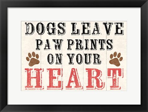 Framed Dogs Leave Paw Prints 2 Print