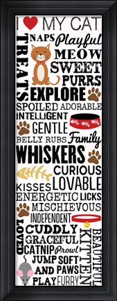 Framed I Love My Cat 1 Print