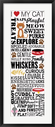 Framed I Love My Cat 1 Print