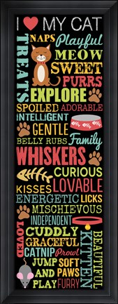 Framed I Love My Cat 3 Print