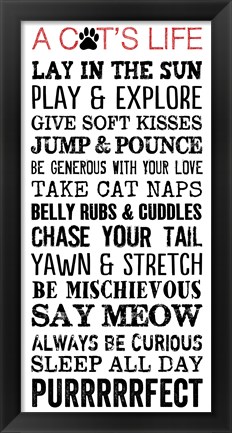 Framed Cat&#39;s Life Print