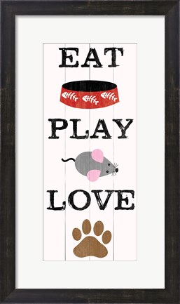 Framed Eat Play Love - Cat 1 Print