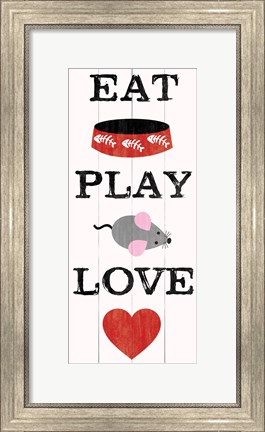 Framed Eat Play Love - Cat 2 Print
