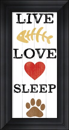 Framed Live Love Sleep Print
