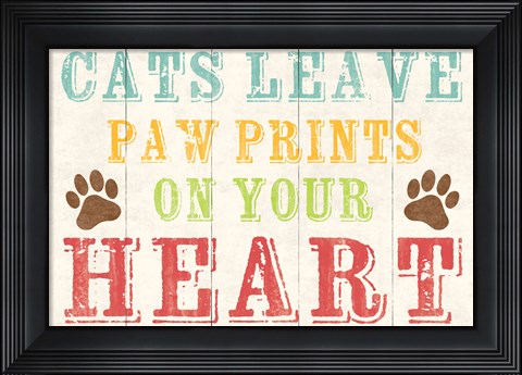 Framed Cats Leave Paw Prints 1 Print