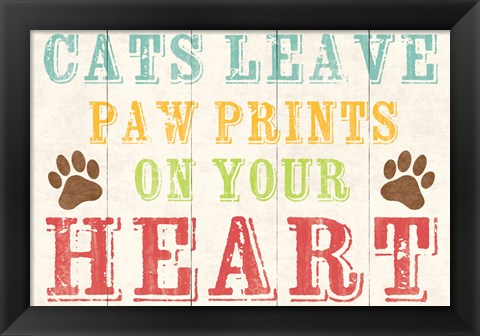 Framed Cats Leave Paw Prints 1 Print