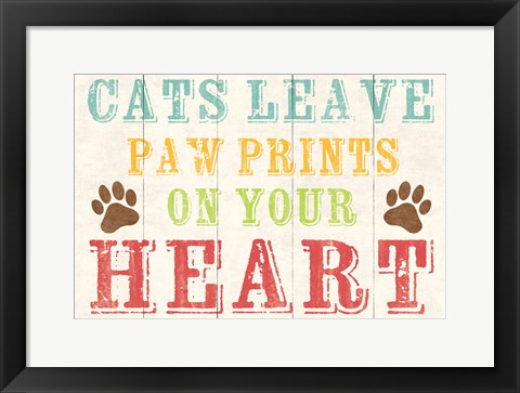 Framed Cats Leave Paw Prints 1 Print