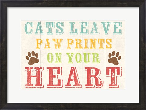 Framed Cats Leave Paw Prints 1 Print