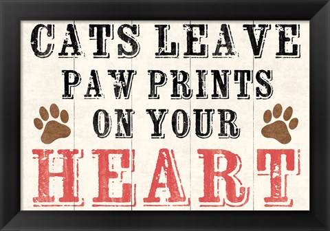Framed Cats Leave Paw Prints 2 Print
