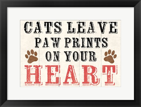 Framed Cats Leave Paw Prints 2 Print