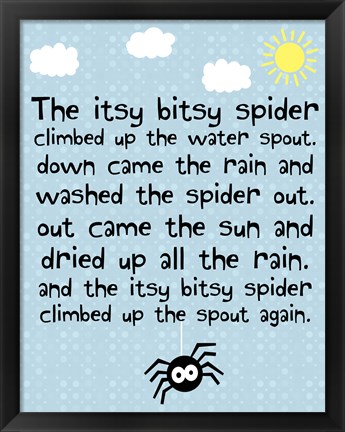 Framed Itsy Bitsy Spider Print