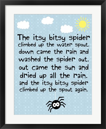 Framed Itsy Bitsy Spider Print