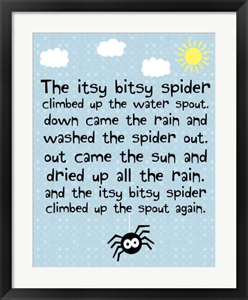 Framed Itsy Bitsy Spider Print