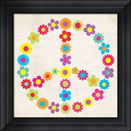 Framed Peace Floral Print