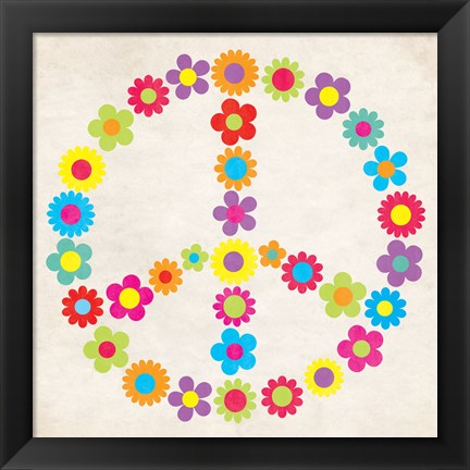 Framed Peace Floral Print