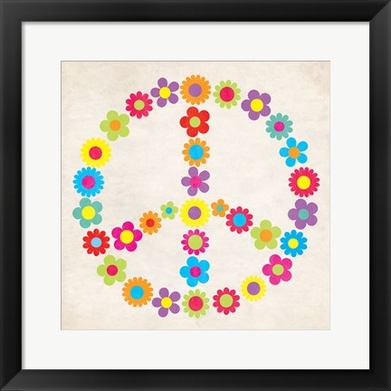 Framed Peace Floral Print