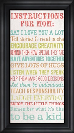 Framed Instructions for Mom Print