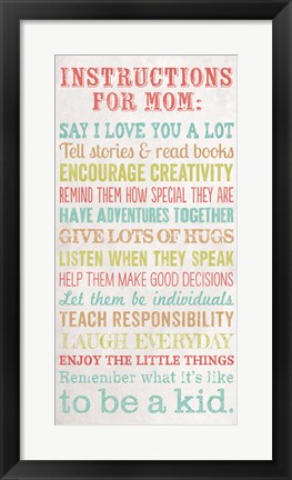 Framed Instructions for Mom Print