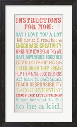 Framed Instructions for Mom Print