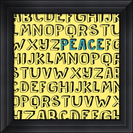 Framed Peace Alphabet Print