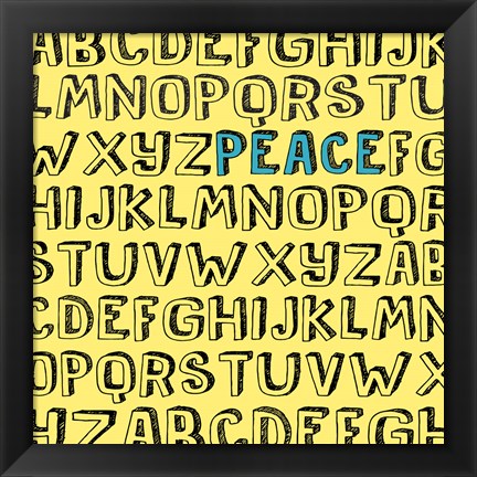 Framed Peace Alphabet Print