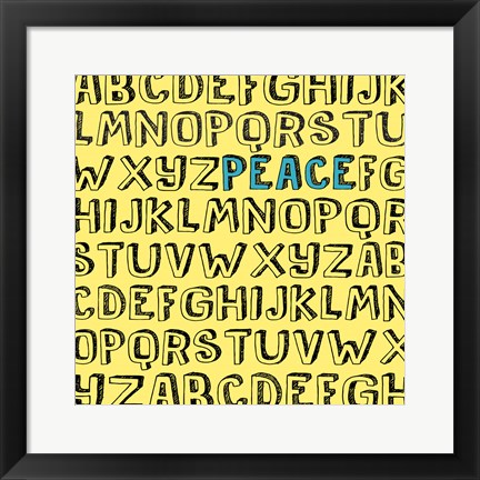 Framed Peace Alphabet Print