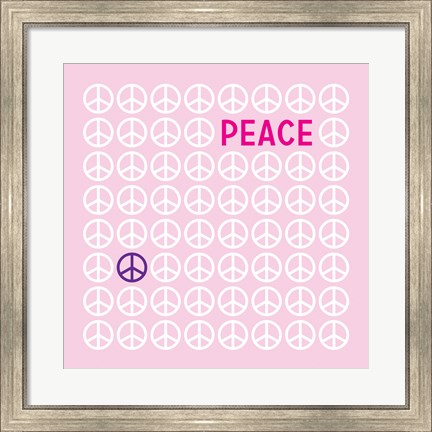 Framed Peace Pink Print