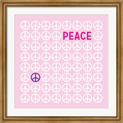 Framed Peace Pink Print