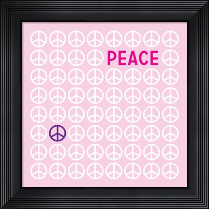 Framed Peace Pink Print
